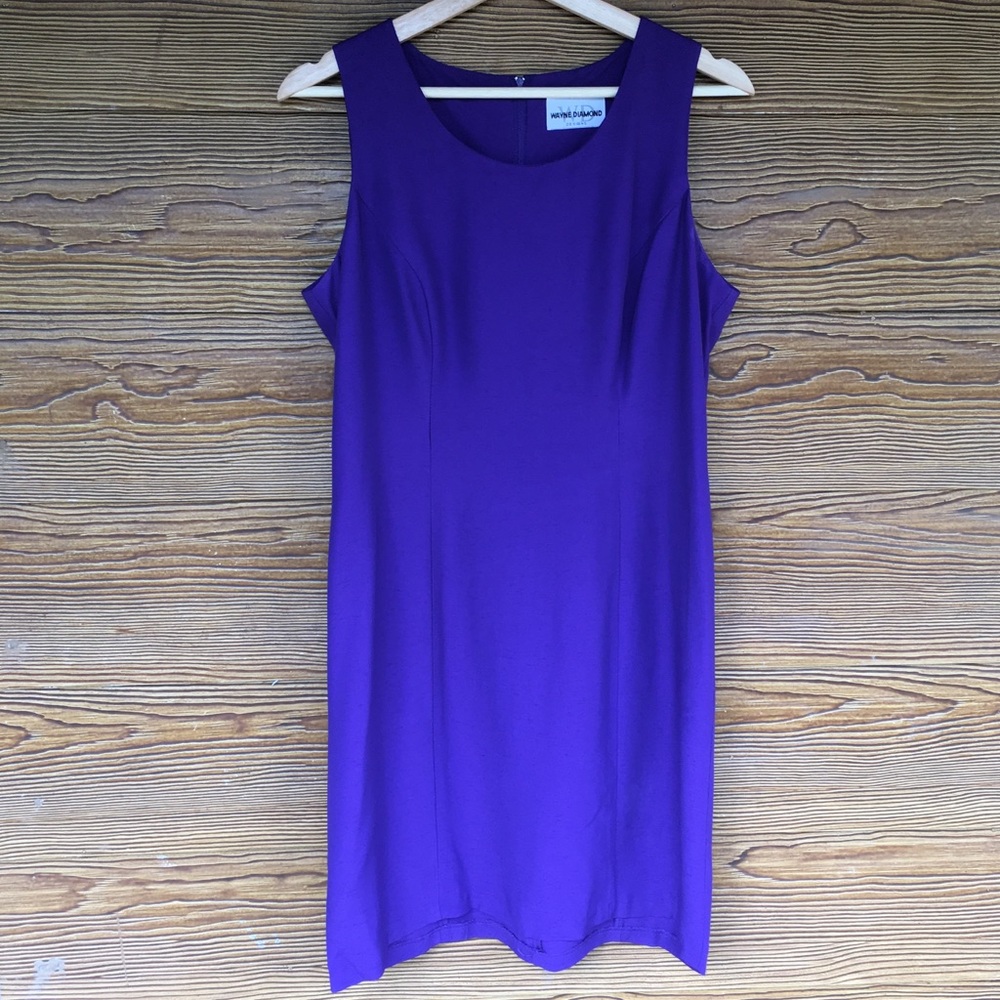 Vintage Purple Sheath Dress | Sleeveless | Medium